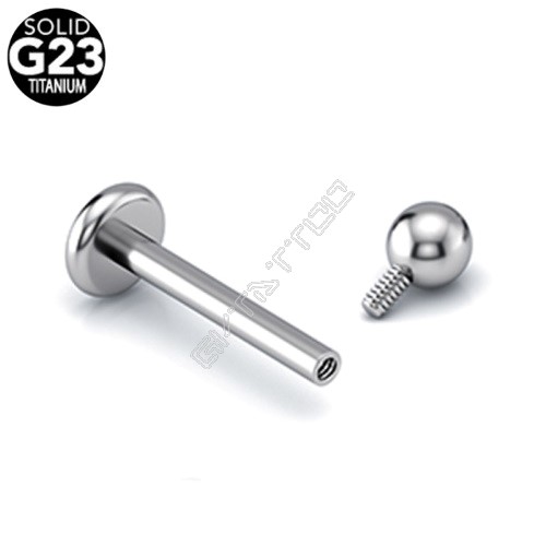 Piercing Titânio G23 Polido RI Rosca Interna Labret